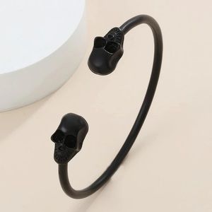 💀 Awesome Skeleton Skull Black Cuff Bracelet 💀